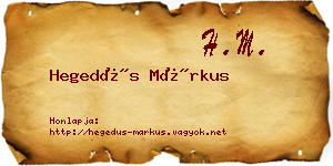 Hegedűs Márkus névjegykártya